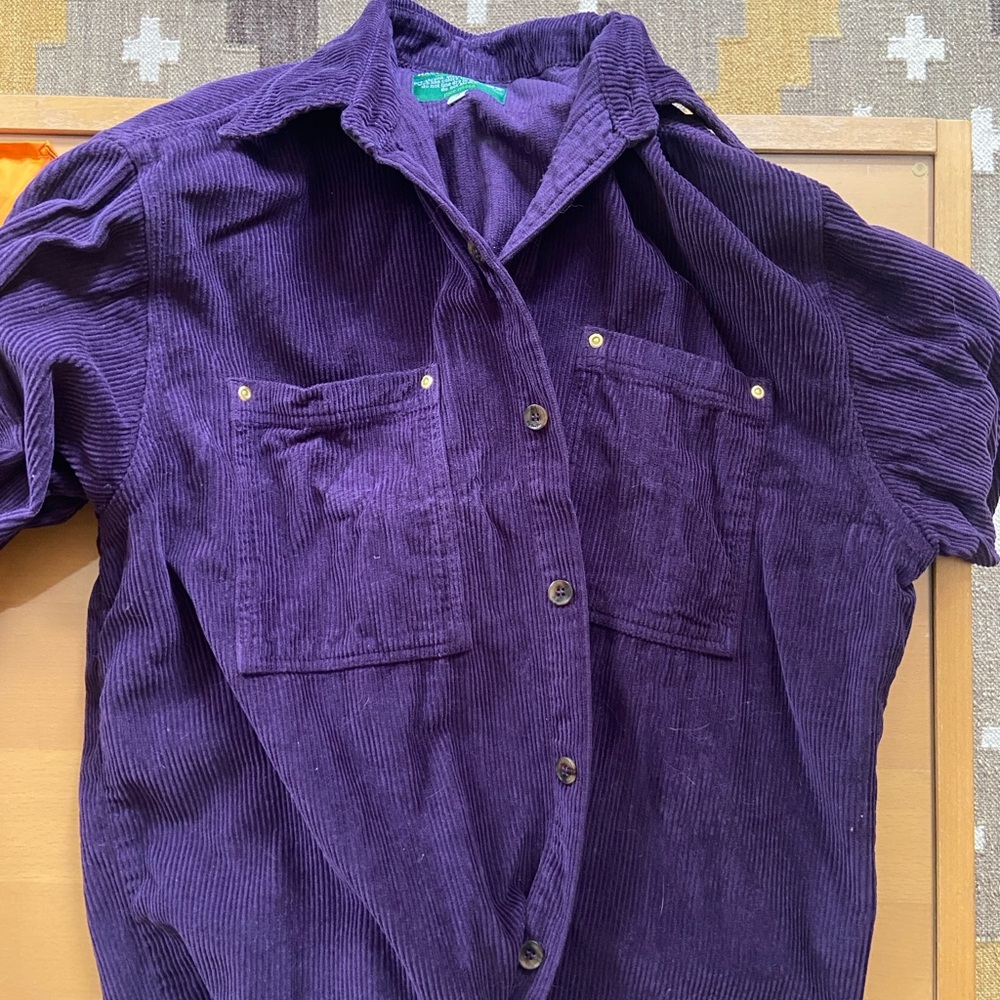 Big Bud Press Corduroy Overshirt in Nebula Purple